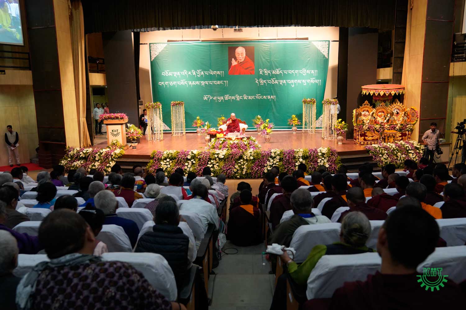 His Holiness The Dalai Lama addressing the tibetan people from Odisha at KIIT University Bhubaneswar