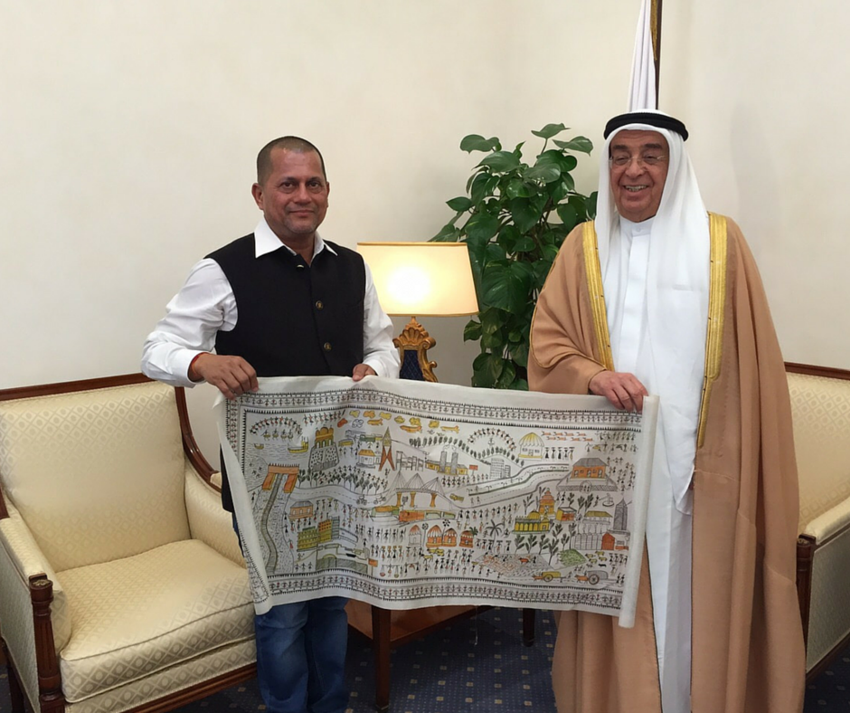 H.E. Shaikh Khalid bin Abdulla Al Khalifa, Deputy Prime Minister, Kingdom of Bahrain with Prof. Achyuta Samanta