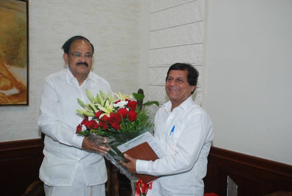 Prof. Achyuta Samanta with Shri Venkaiah Naidu ji