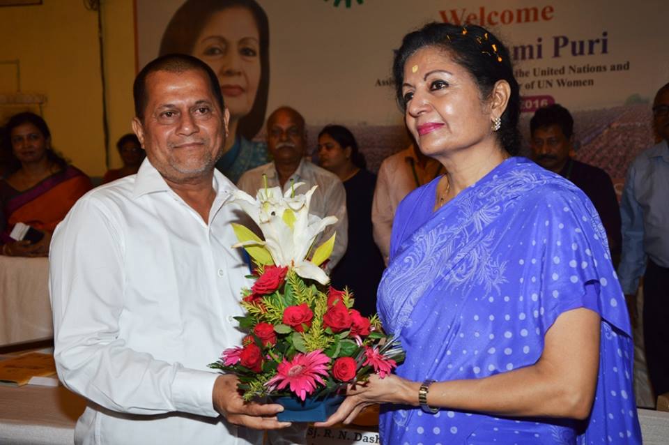 Professor Achyuta Samanta with Ms. Lakshmi Puri,