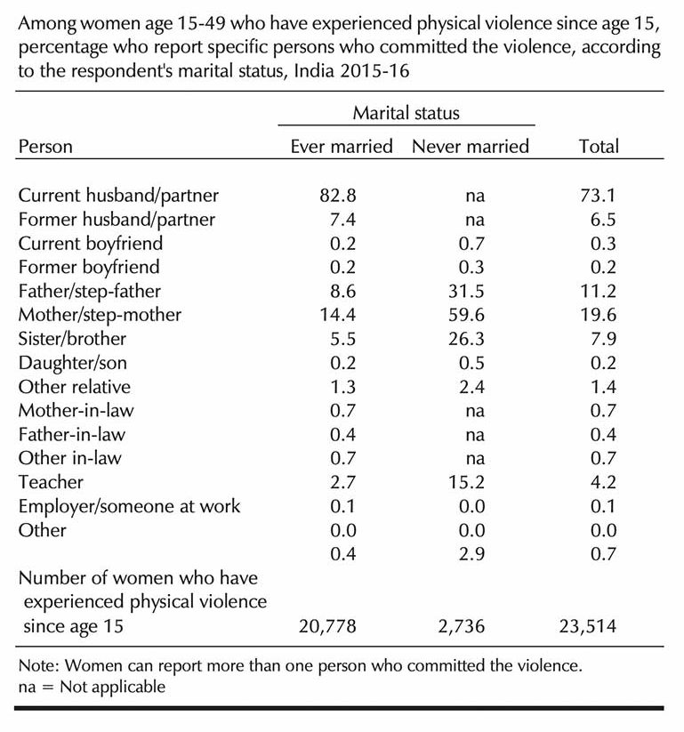 Persons Committing Physical Violence