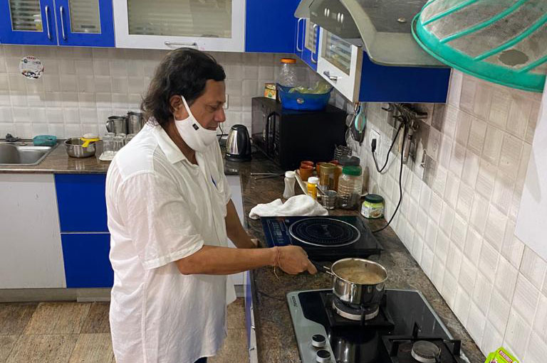 Prof. Achyuta Samanta Making Tea at his Home